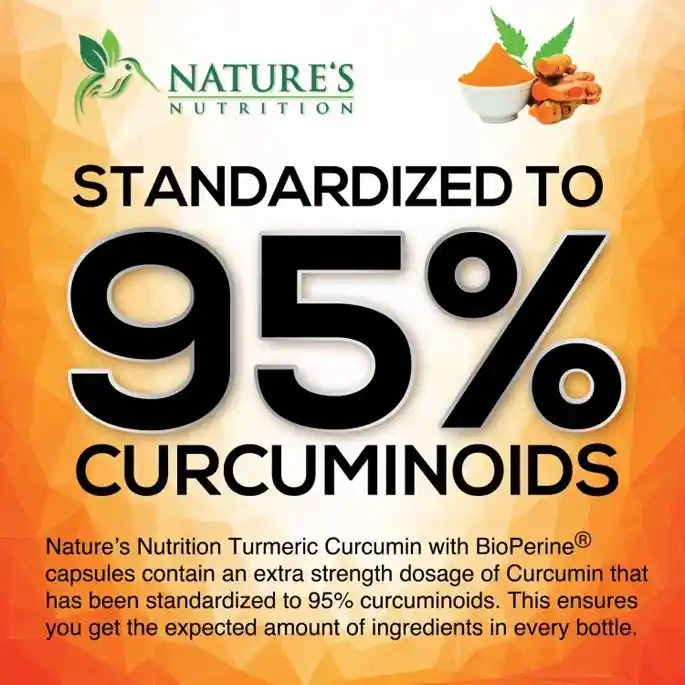Curcuma Gengibre Natures Nutrition 120 Capsulas 1950mg