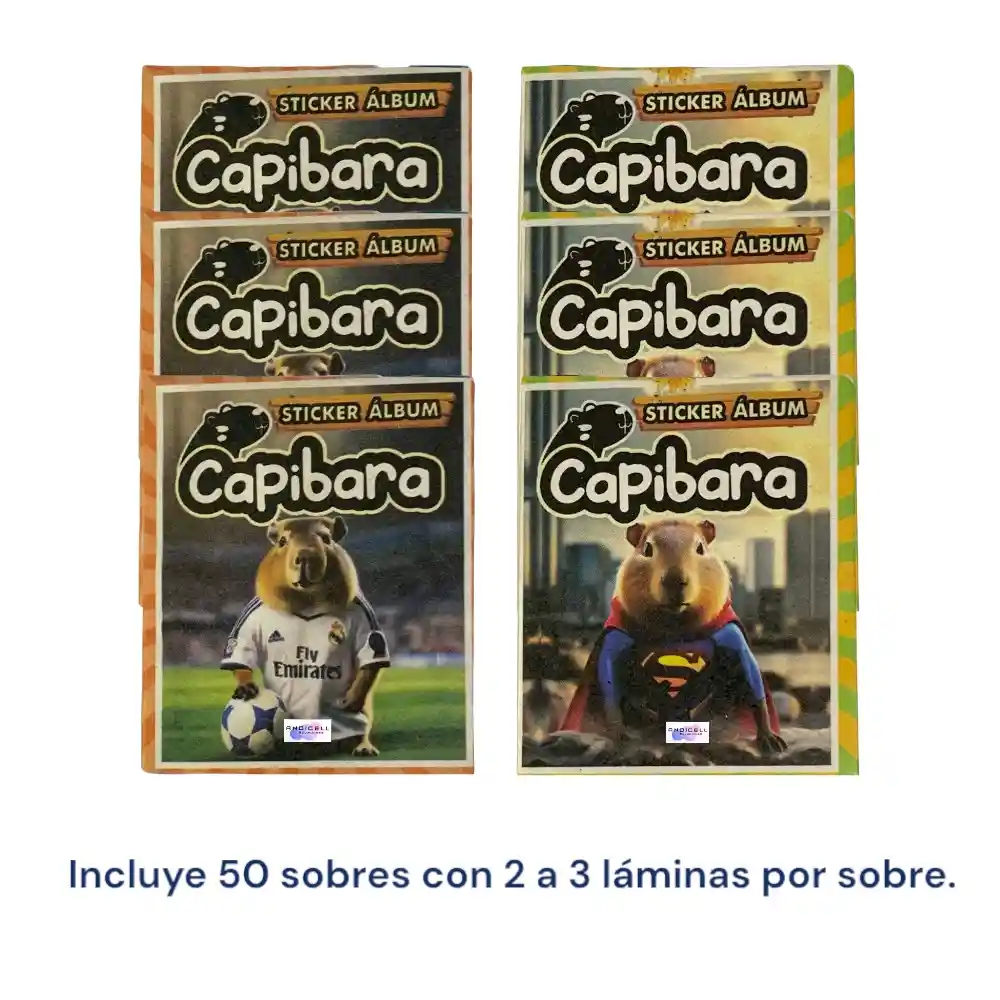 100 Láminas Autoadhesivas Para Álbum Capibara