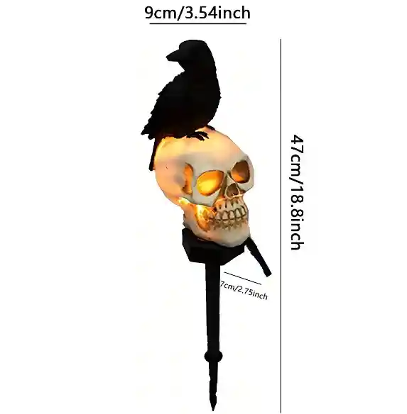 Lampara De Calavera Y Cuervo Negro