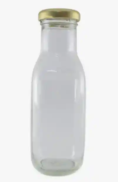 Frasco De Vidrio 250 Ml Con Tapa Dorada