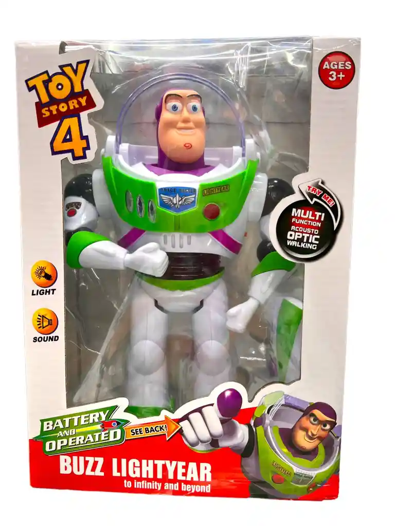 Buzz Lightyear, Juguete Camina Luz Y Sonido, Toy Story 30 Cm