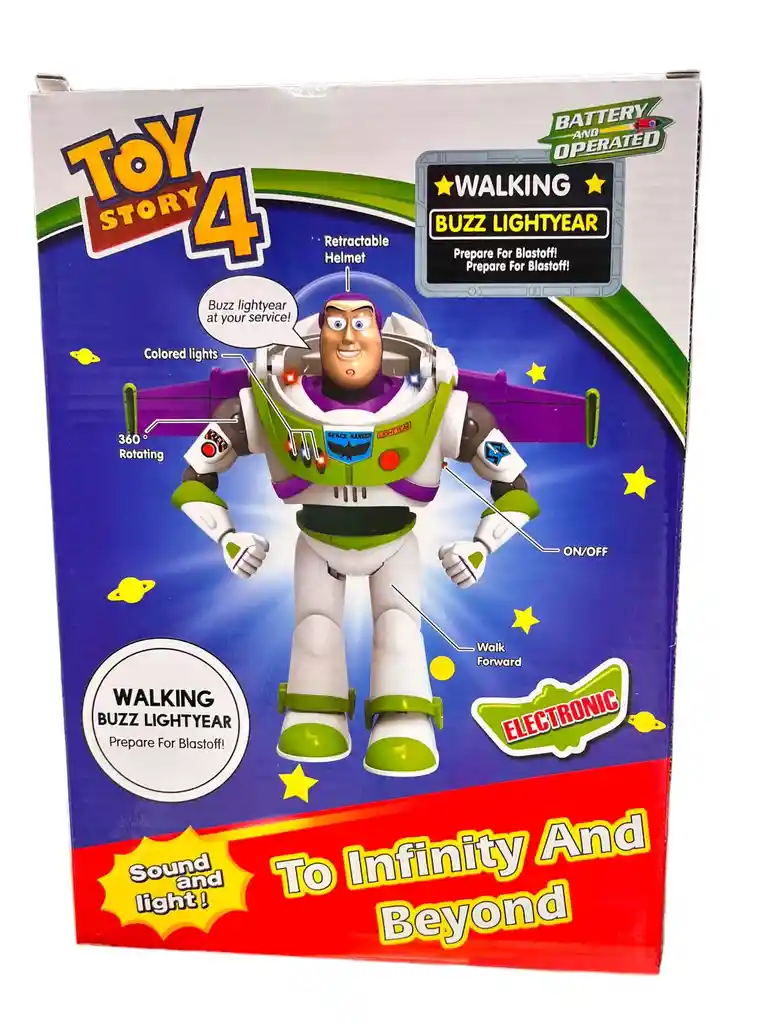 Buzz Lightyear, Juguete Camina Luz Y Sonido, Toy Story 30 Cm