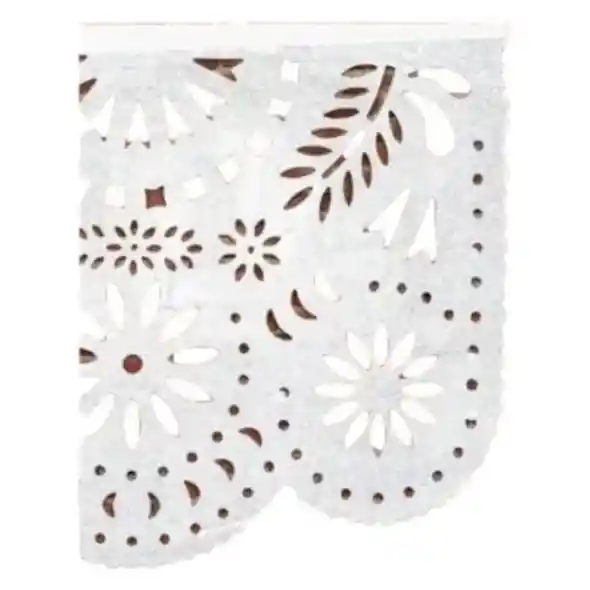 Guirnalda Decoración Banderin Fiesta Mexicana Papel Destello Blanco 15 Mt