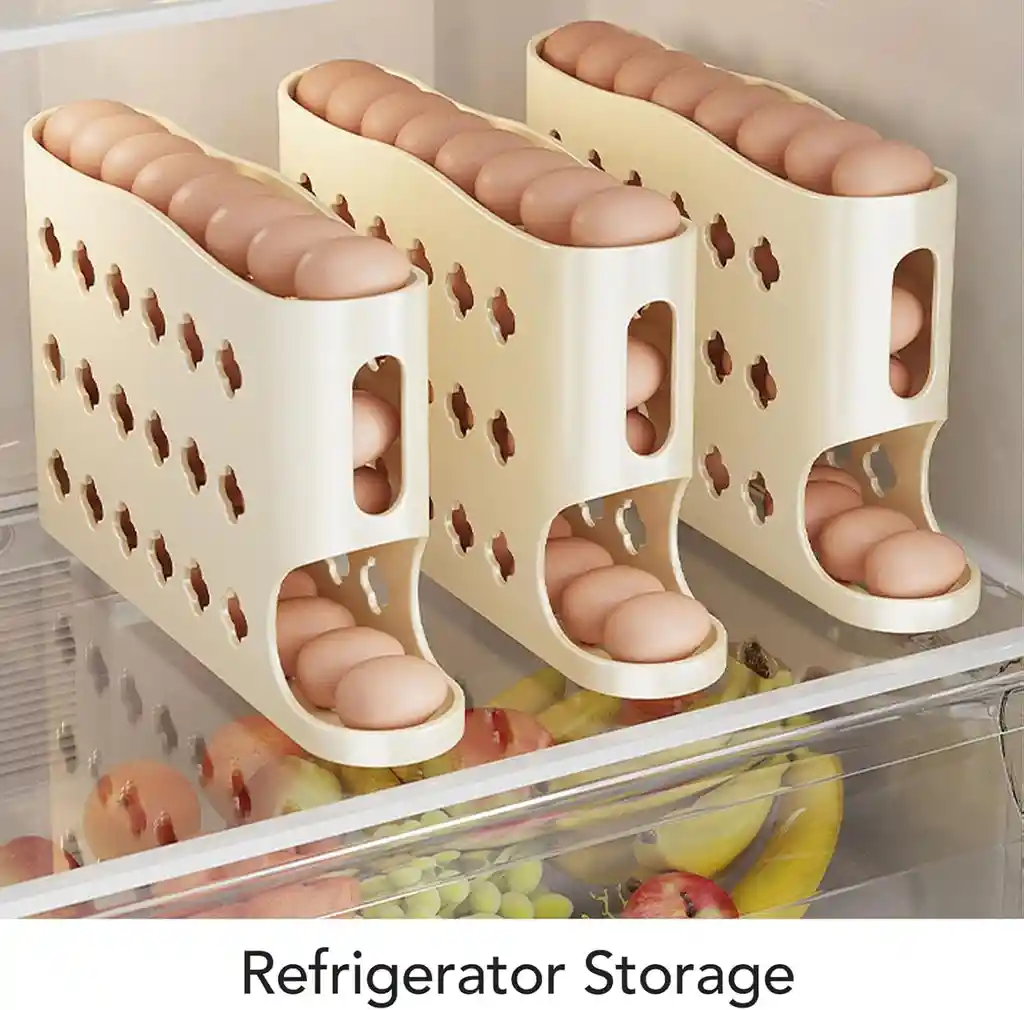 Organizador De Huevos Para Refrigerador Deslizante 4 Niveles