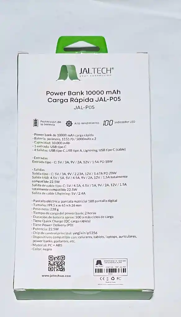 Cargador Inalambrico Power Bank Pantalla 22.5w 10.000mah Usb C Usb A Lighting Para Celular Android Y Iphone