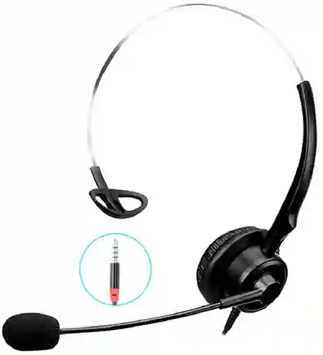 Diadema Mono Auricular Callcenter 3.5mm Microfono Flexible
