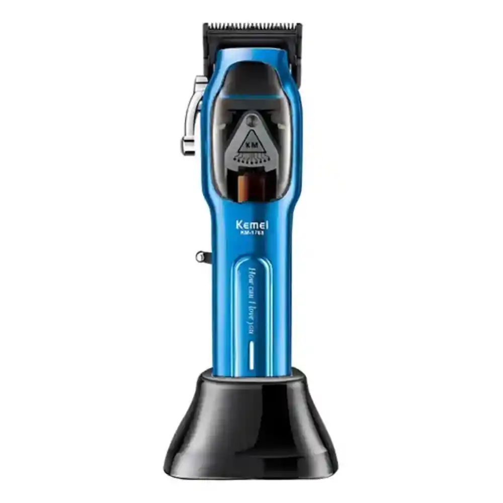 Máquina Peluquera Kemei Profesional Km-1763 Color Azul 5v