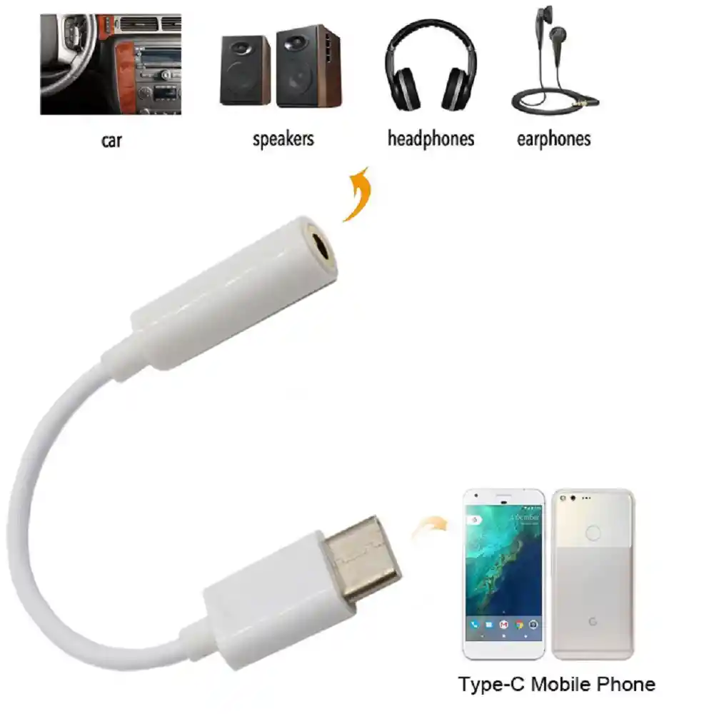 Adaptador Usb 3.1 Tipo-c A Auxiliar 3.5 Audifono Micrófono