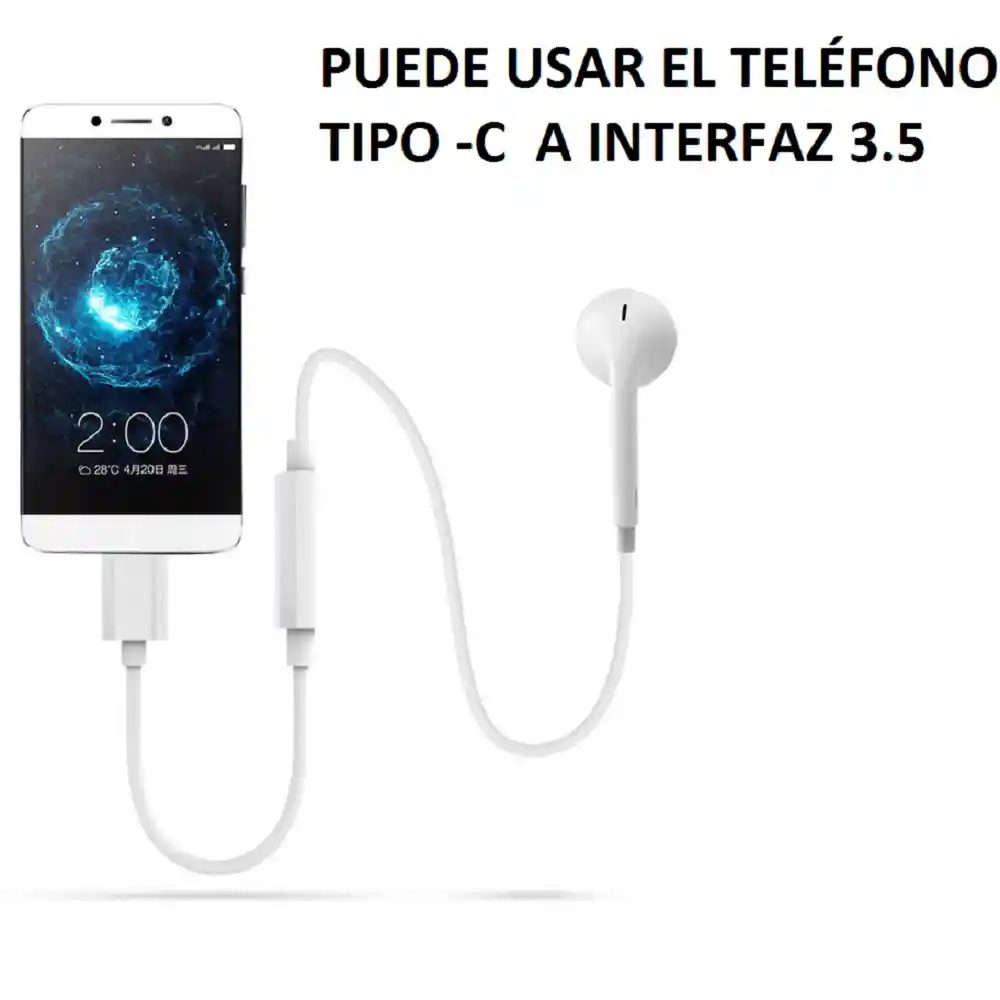 Adaptador Usb 3.1 Tipo-c A Auxiliar 3.5 Audifono Micrófono