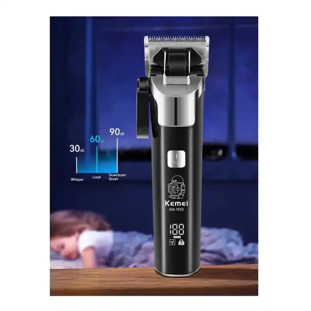 Maquina Profesional Para Hombres Pantalla Digital Recargable Kemei Km-1833