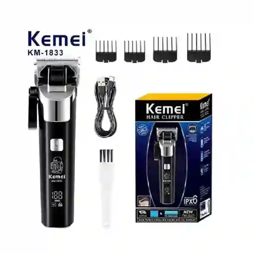 Maquina Profesional Para Hombres Pantalla Digital Recargable Kemei Km-1833
