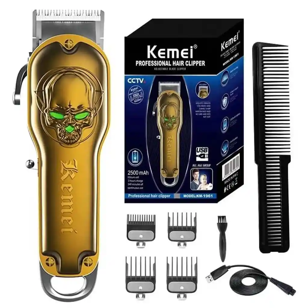 Maquina Para Cortar Pelo Profesional Kemei Calavera Modelo Km-1961