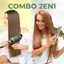 Plancha Alisadora + Cepillo Secador De Cabellos Aguacate