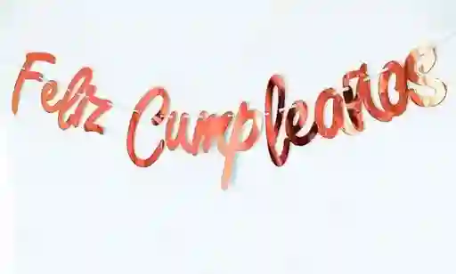 Guirnalda Cursiva Feliz Cumpleaños Oro Rosa Carton