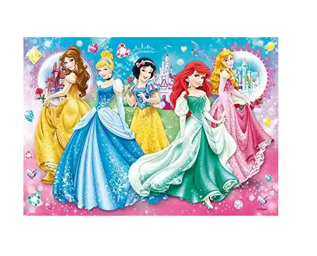 Rompecabezas 104 Piezas Princesas Disney Con Gemas Mágicas