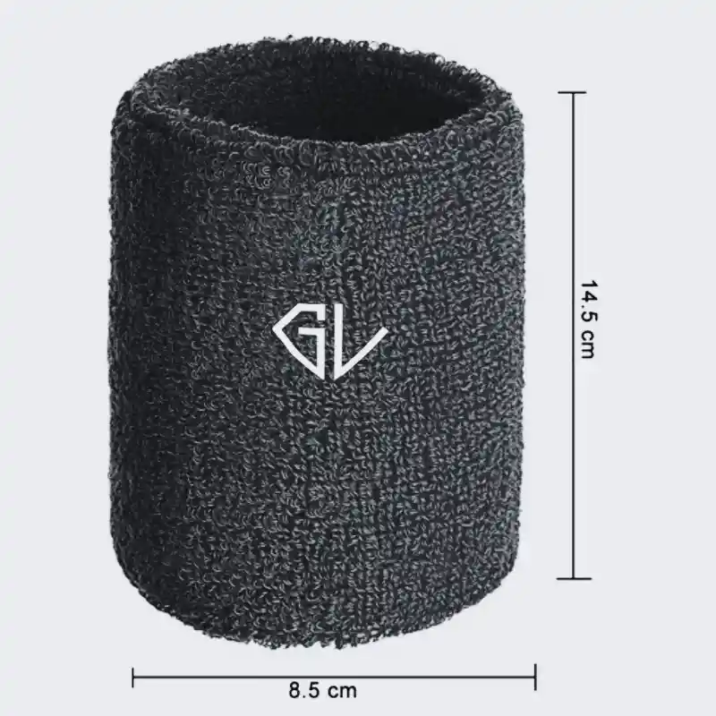 Muñequera Sudor Fitness Deportes Gym Color Negro