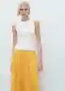 Falda Sunny Mostaza Talla 36 Mujer Mango