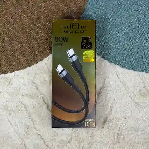 Cable Tipo C - Tipo C Ambos Lados / 60w / 7a / Premium Gold