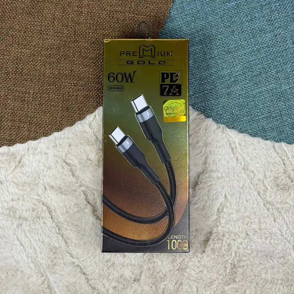 Cable Tipo C - Tipo C Ambos Lados / 60w / 7a / Premium Gold