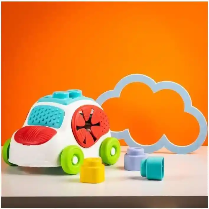 Juego Didáctico Sensorial Carro Con Bloques Para Bebés