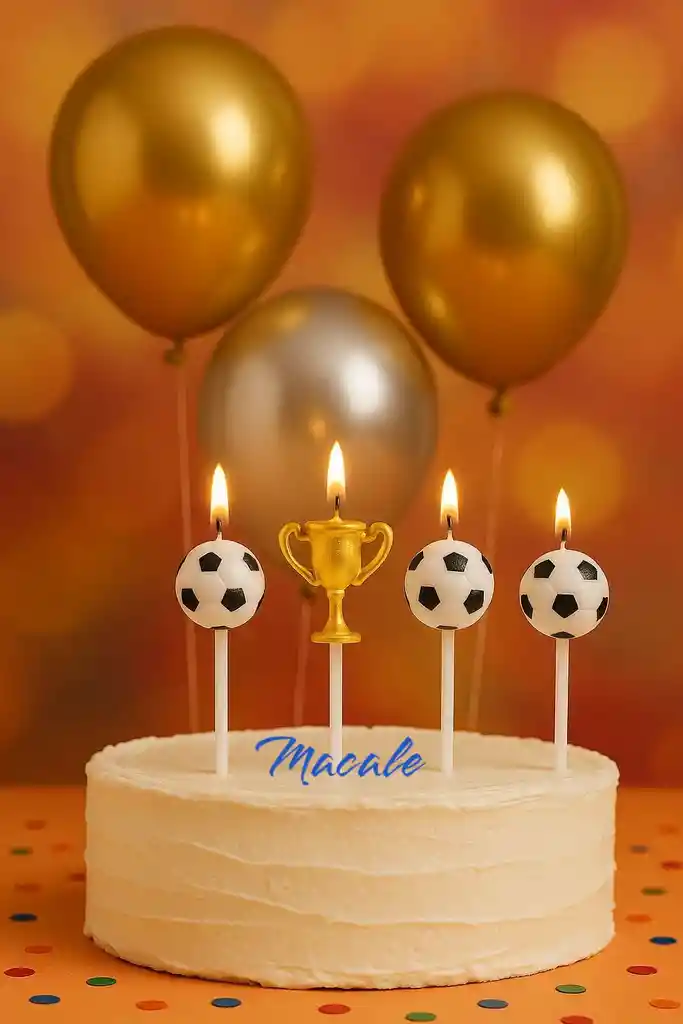 Velas De Cumpleaños Temáticas De Fútbol Set De 4 Unidades