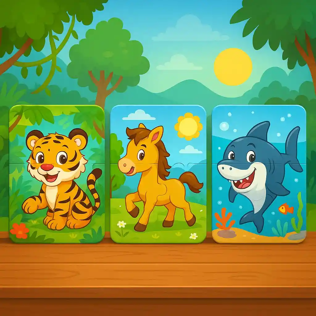 Rompecabezas Infantiles De Animales Juegos Para Niños 20 Piezas 15 X 15 Cm