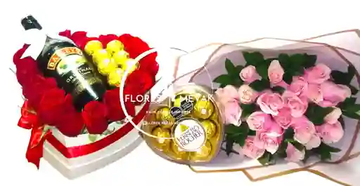 Flores En Combo Baileys Amor.
