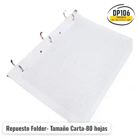 Hojas Cuadriculada Repuesto Folder Tamaño 105 / Carta