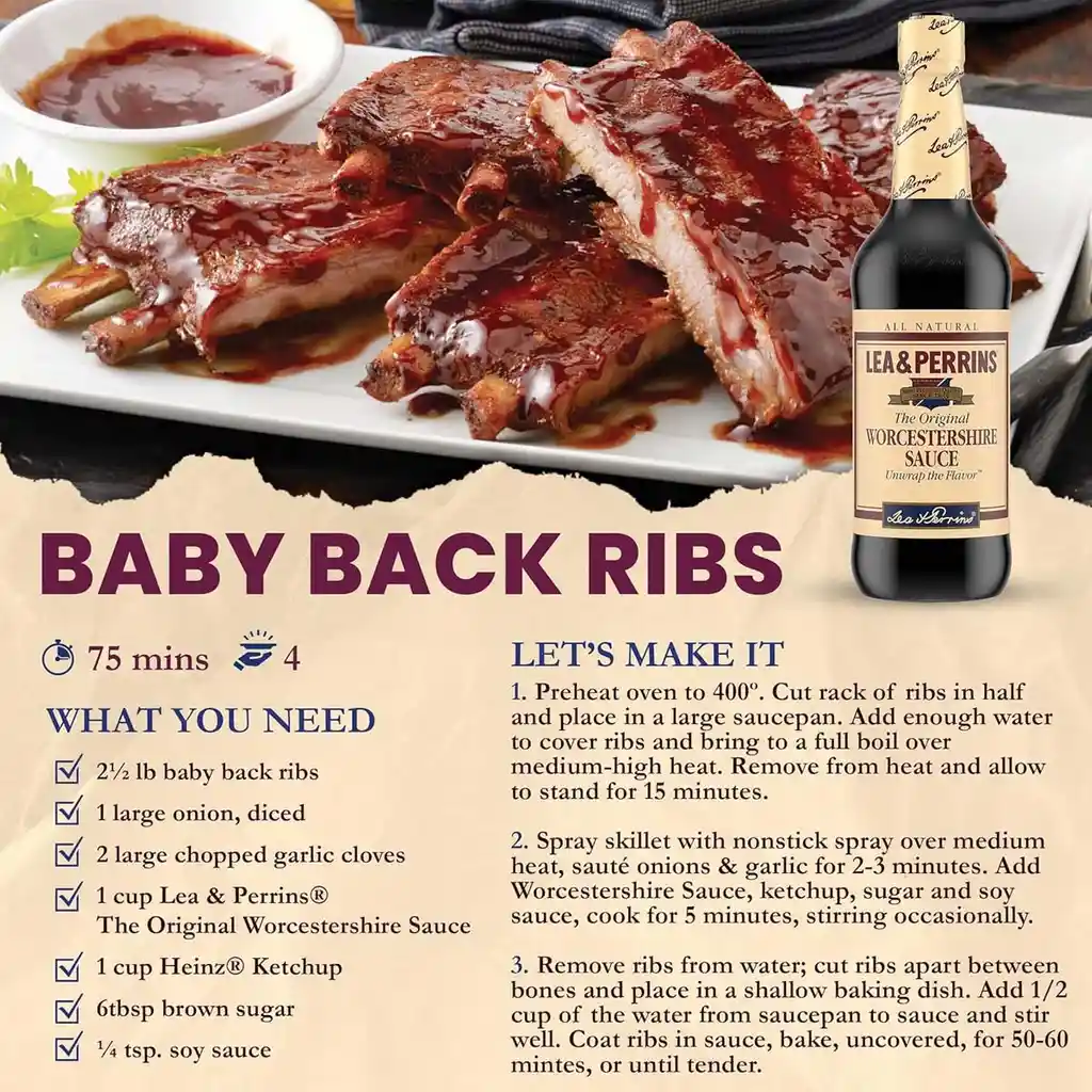 Lea Perrins Salsa Inglesa | Receta Original Con Fermentación Natural – Potencia Sabor En Carnes Y Mariscos – Desde 1835 20 Fl (1.25 Pt) 592 Ml