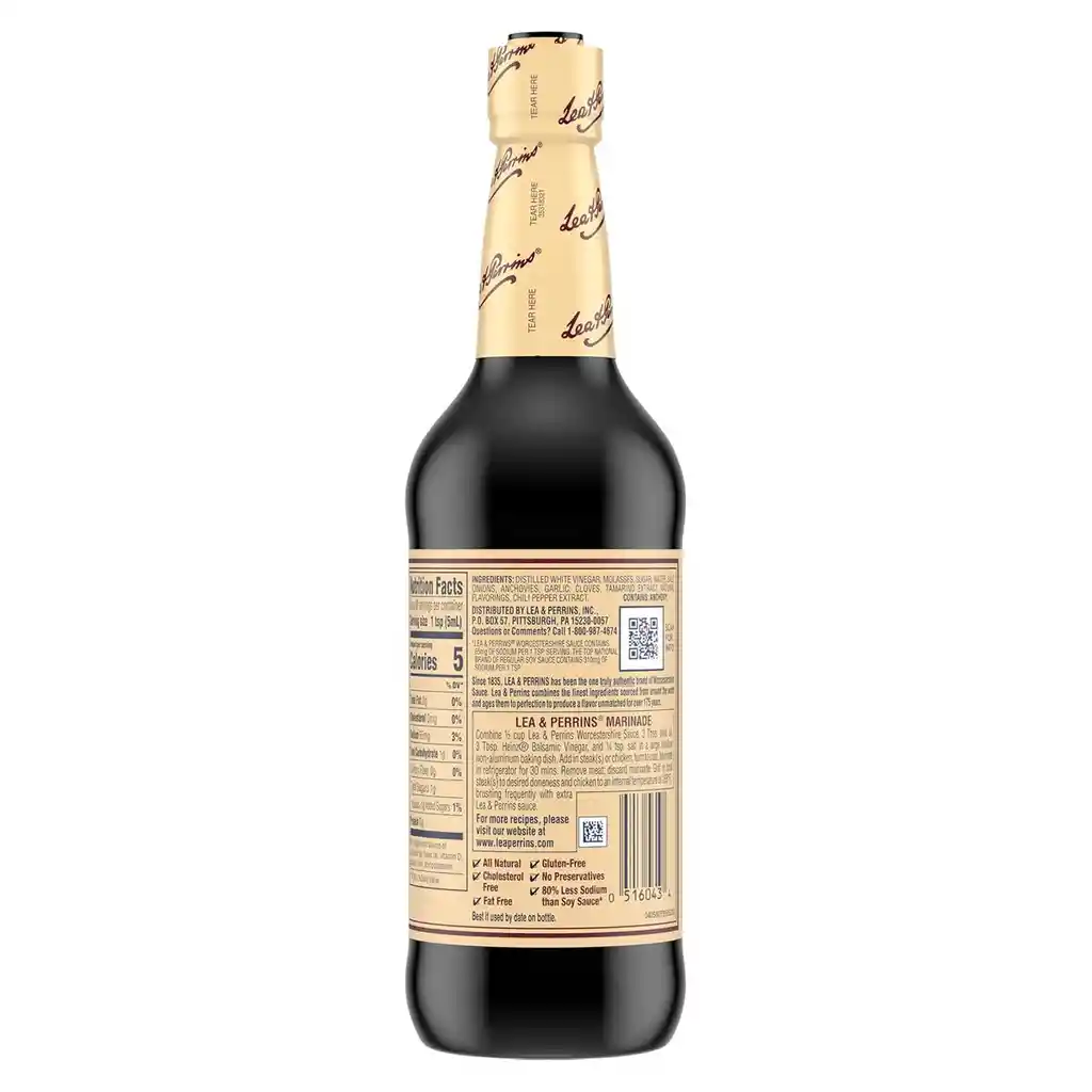 Lea Perrins Salsa Inglesa | Receta Original Con Fermentación Natural – Potencia Sabor En Carnes Y Mariscos – Desde 1835 20 Fl (1.25 Pt) 592 Ml