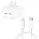 Cargador Iphone Carga Rapida 50w Doble Puerto Tipo C Lightning