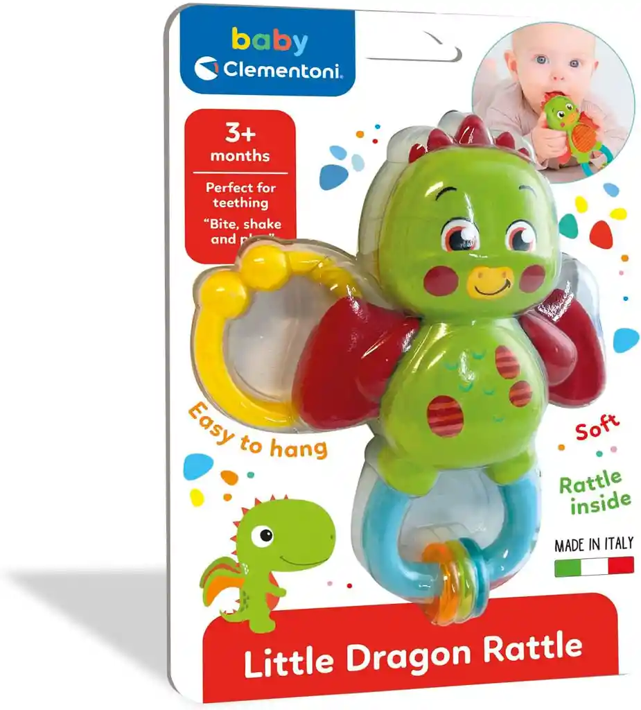 Juego Sensorial Sonajero Dragón Mordedor Para Bebé
