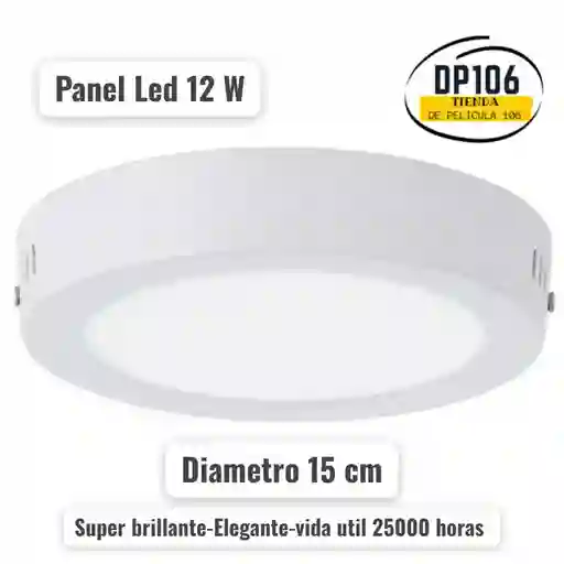 Luz Led De Sobre Poner Redondo 12 W