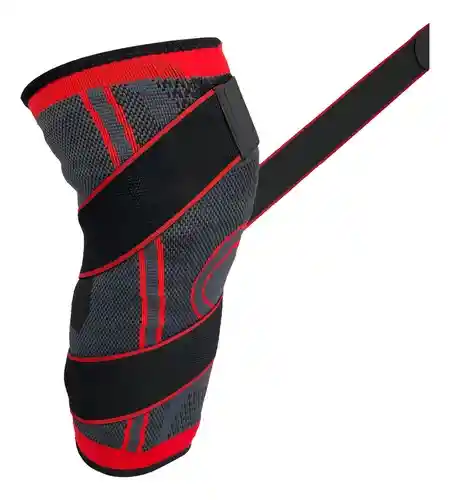 Rodillera Deportiva De Compresión K6 Ajustable Crossfit Color Negro Talla S/m