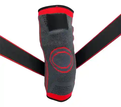 Rodillera Deportiva De Compresión K6 Ajustable Crossfit Color Negro Talla S/m