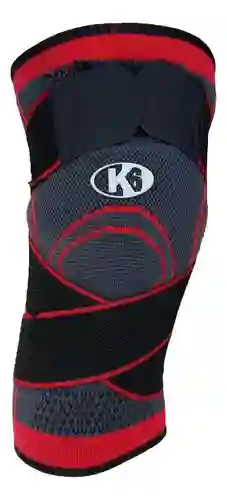 Rodillera Deportiva De Compresión K6 Ajustable Crossfit Color Negro Talla S/m