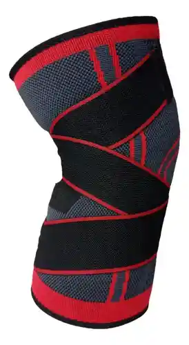 Rodillera Deportiva De Compresión K6 Ajustable Crossfit Color Negro Talla S/m