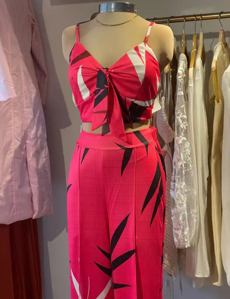 Set Floreado Fucsia