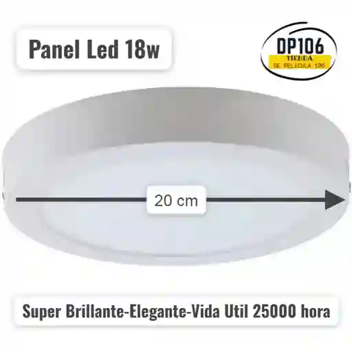 Luz Led De Sobre Poner Redondo 18 W