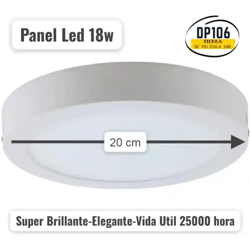 Luz Led De Sobre Poner Redondo 18 W