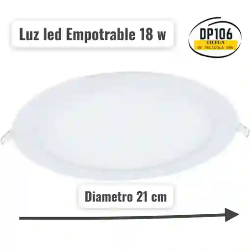Luz Led De Empotrar Techo Redondo 18 W
