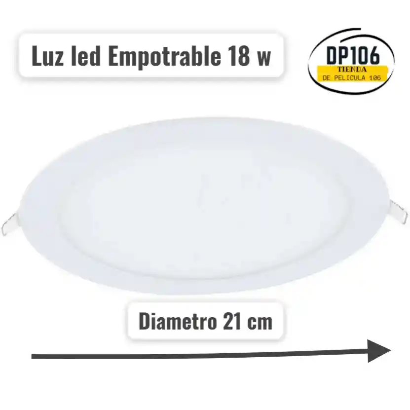 Luz Led De Empotrar Techo Redondo 18 W