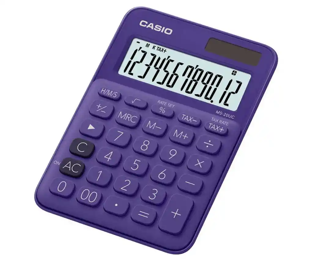 Calculadora Casio 12 Dígitos Ms-20uc-pl Color Morado Original!