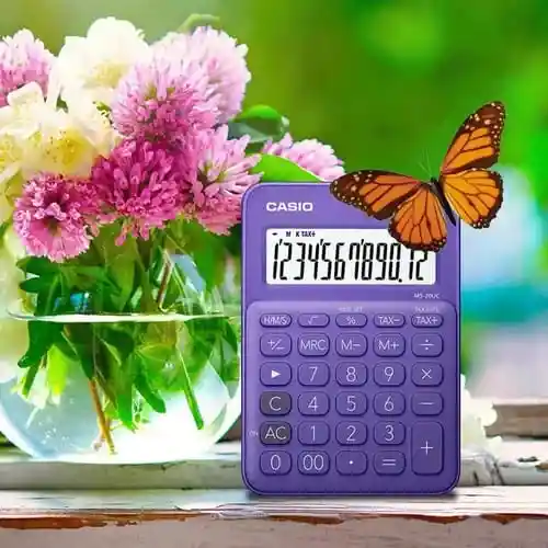 Calculadora Casio 12 Dígitos Ms-20uc-pl Color Morado Original!