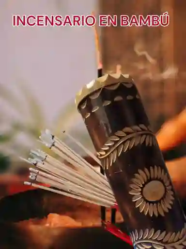 Incensario De Bambú Para Velas De Incienso