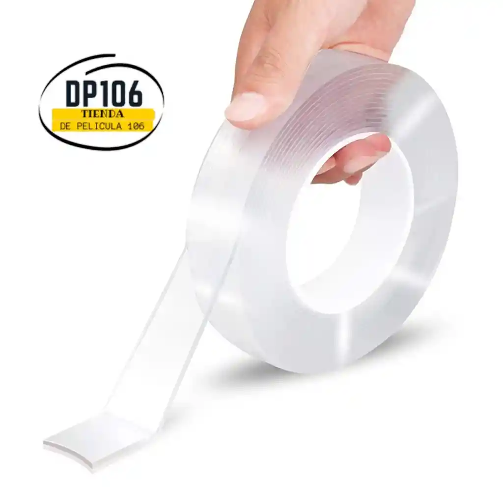 Cinta Doble Faz Transparente 2 Cm X 2 Metros Aprx.