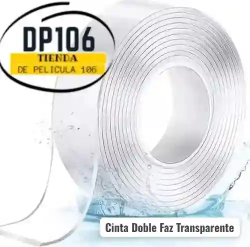 Cinta Doble Faz Transparente 2 Cm X 2 Metros Aprx.