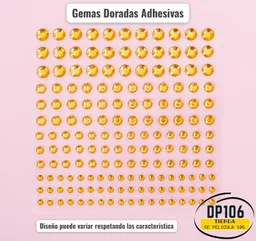 Gemas Doradas Cristales Adhesivos