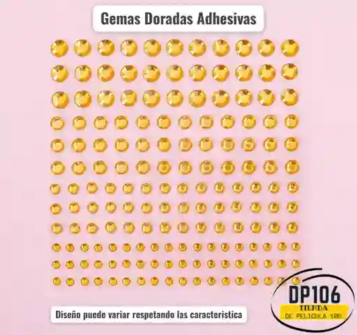 Gemas Doradas Cristales Adhesivos