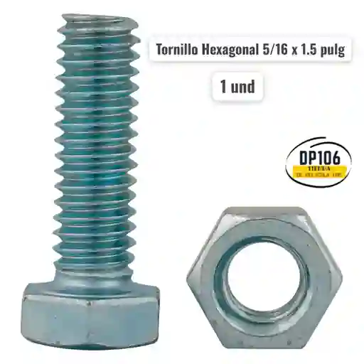 Tornillo Hexagonal 5/16 X 1.5 Pulg Con Tuerca X 1 Und